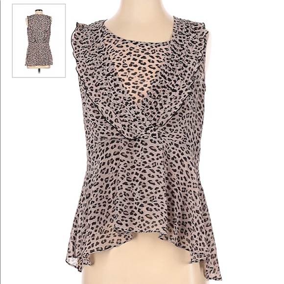 CAbi Leopard Print Flutter Sleeveless Blouse - Picture 2 of 3